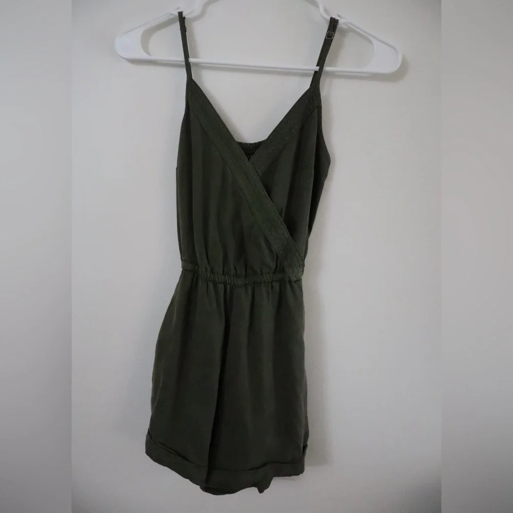 Abercrombie & Fitch Olive Green Wrap Romper